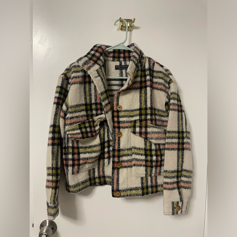 Bagatelle Plaid Cropped Jacket Size S